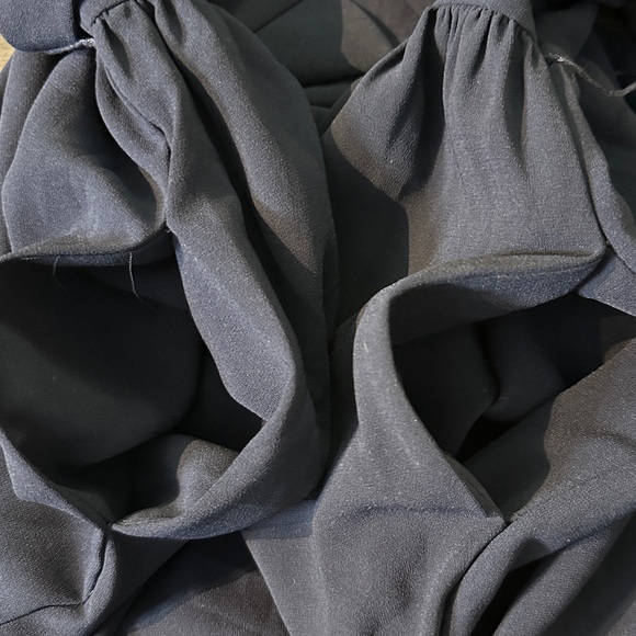 Böhme‎ Navy Wrap Dress Size Large Pockets  Midi Belted Classic Chic Style - Picture 10 of 12